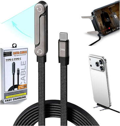 كيبل ستاند 2 في 1 USB‑C مع حامل جوال مدمج +كيبل ستاند عدد 1 هديه